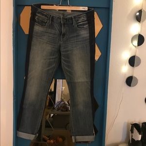 Express tuxedo stripe cropped jeans